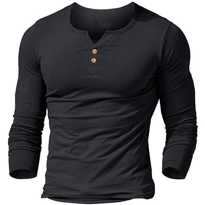 Herren Langarmshirt Modern Knopfdesign Elegant