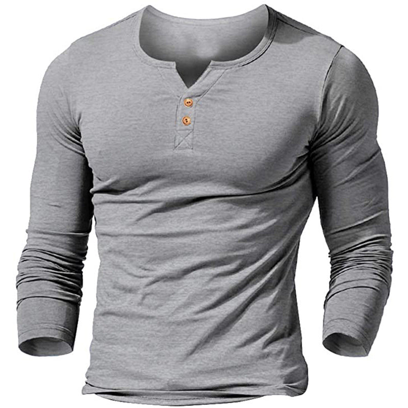 Herren Langarmshirt Modern Knopfdesign Elegant
