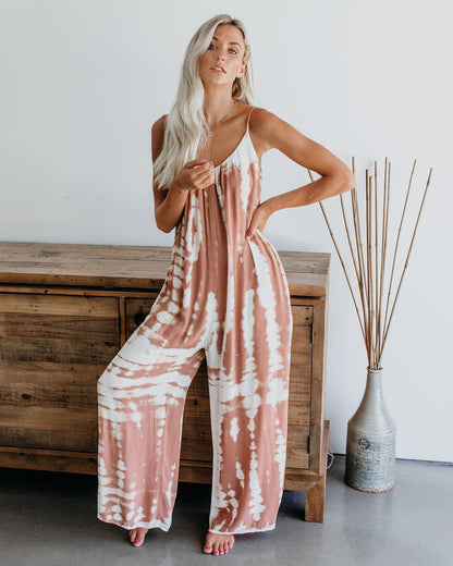 Damen Maxijumpsuit Leicht Tie-Dye Sommer