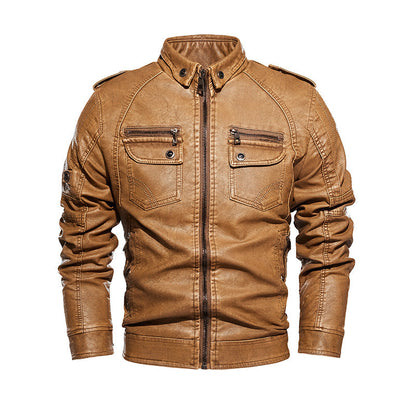 Lederjacke Herren Lässig mit vielen Taschen Schwarz - BerlinGlamour