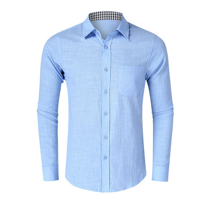 Herren Langarmhemd Karo Muster Elegant Modern