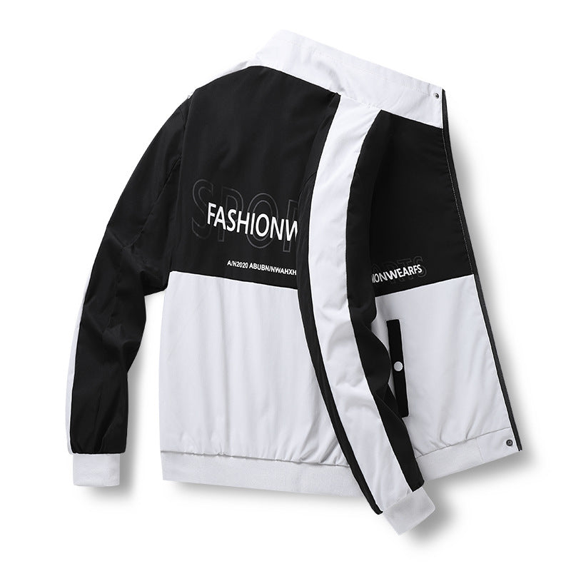 Herren Sportjacke Lässig Reißverschluss Taschen Modern