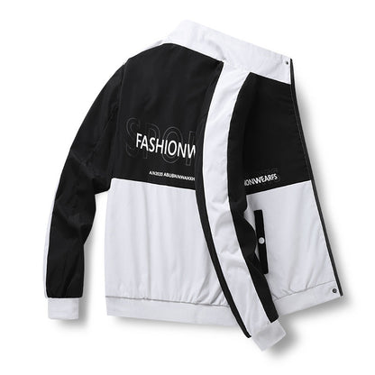 Herren Sportjacke Lässig Reißverschluss Taschen Modern