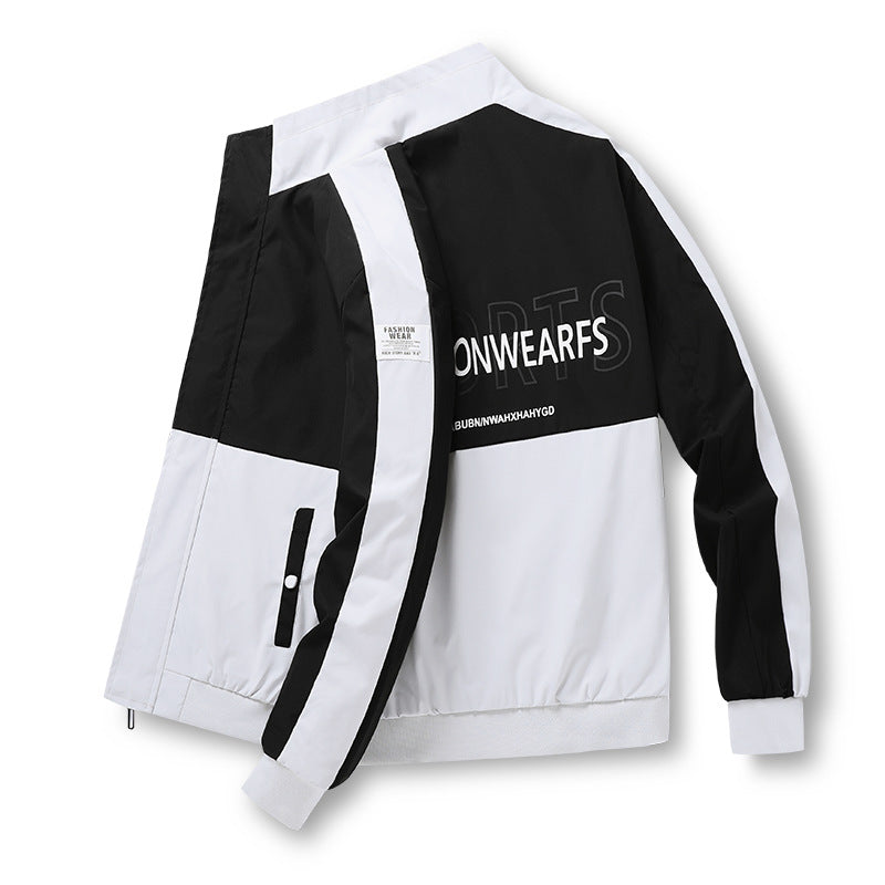 Herren Sportjacke Lässig Reißverschluss Taschen Modern