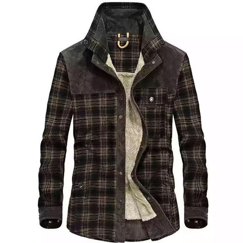 Herren Flanelljacke Weich Warm mit Innenfutter