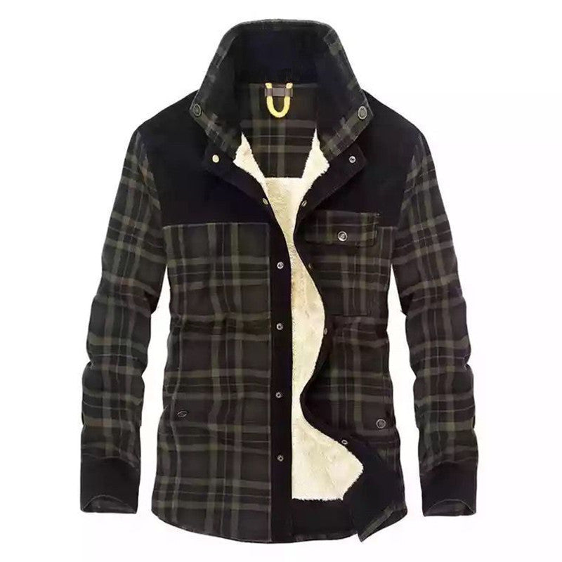 Herren Flanelljacke Weich Warm mit Innenfutter
