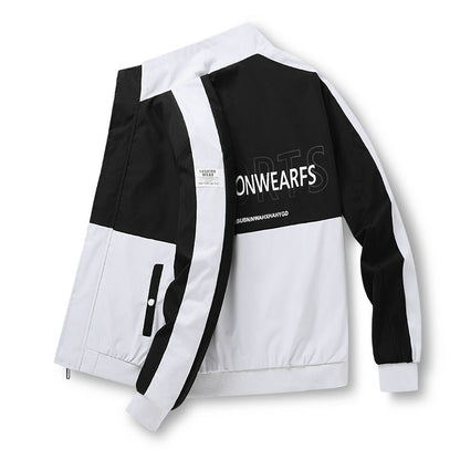 Herren Sportjacke Lässig Reißverschluss Taschen Modern