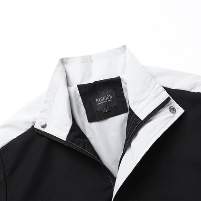 Herren Sportjacke Lässig Reißverschluss Taschen Modern