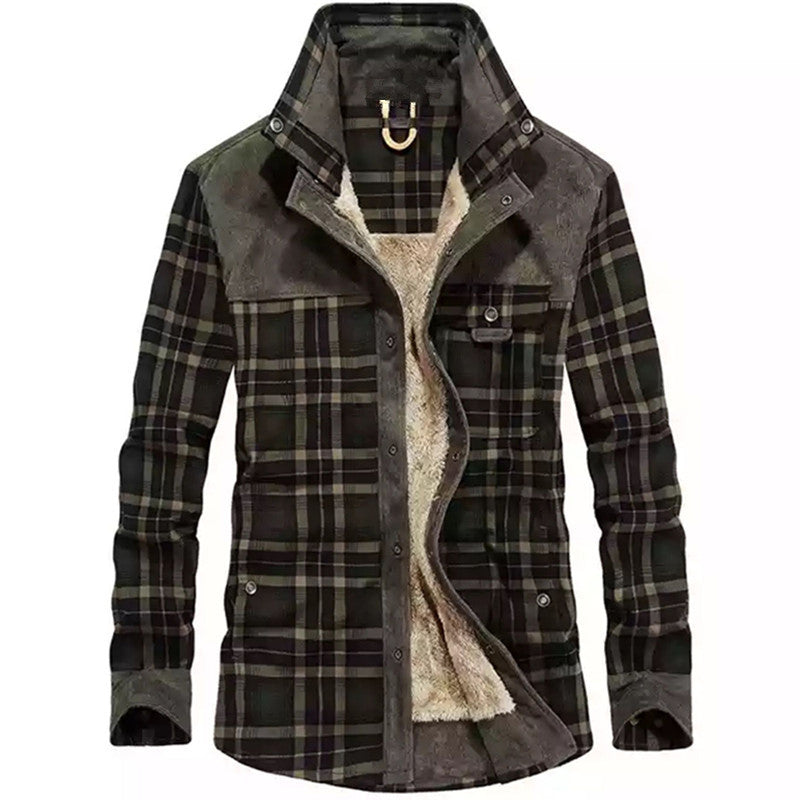 Herren Flanelljacke Weich Warm mit Innenfutter