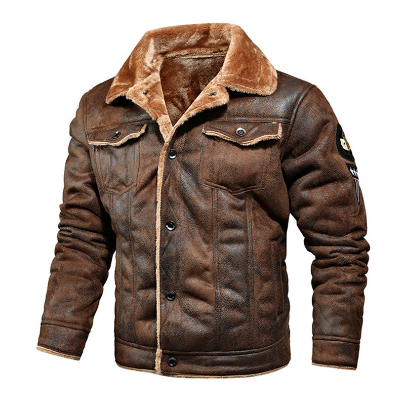 Herren Lederjacke Elegante mit Kunstfellfutter Warm - BerlinGlamour