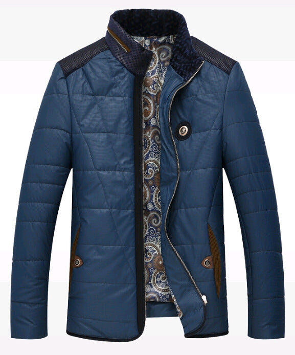 Herren Steppjacke Thermo Isolierjacke Stehkragen Warm
