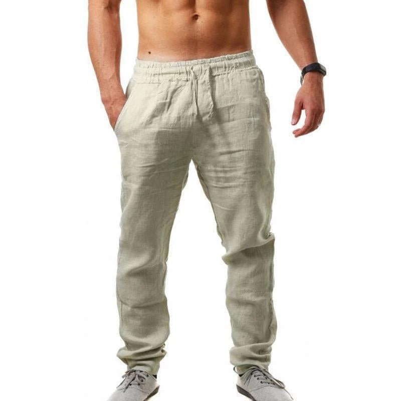 Herren Leinenhose Elegant Bequem Atmungsaktiv