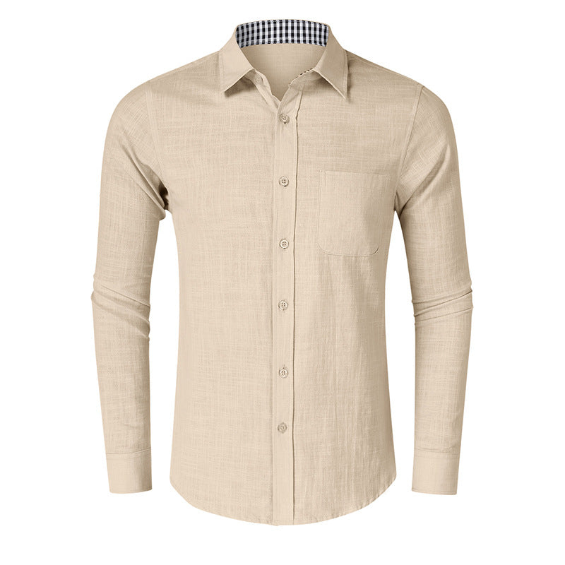 Herren Langarmhemd Kariert Elegantes Design