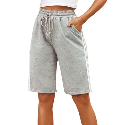 Damen Sportliche Jogginghose mit Streifen Schwarz