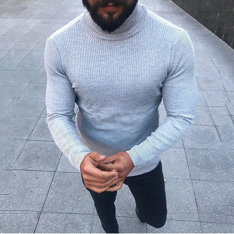 Herren Strickpullover Rollkragen Hochwertig Elegannt