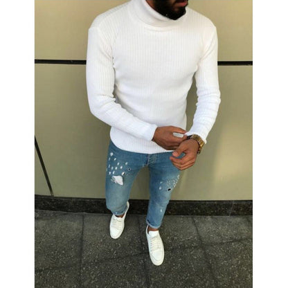 Herren Strickpullover Rollkragen Hochwertig Elegannt