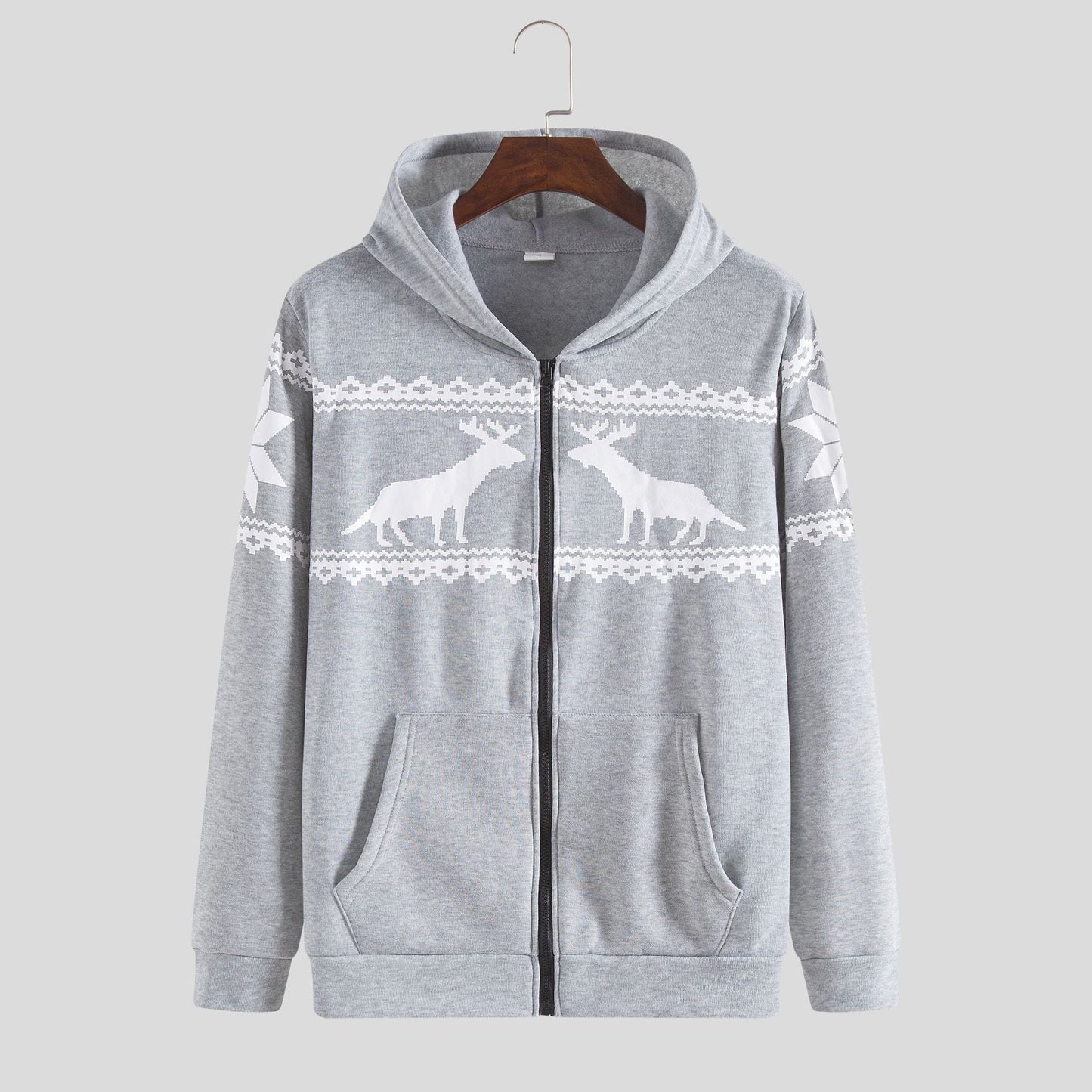 Herren Kapuzenjacke Weich Rentier Design Winter