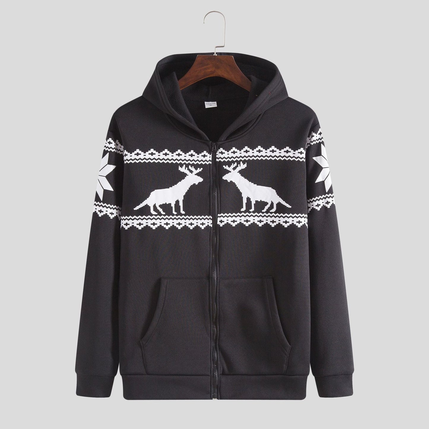 Herren Kapuzenjacke Weich Rentier Design Winter