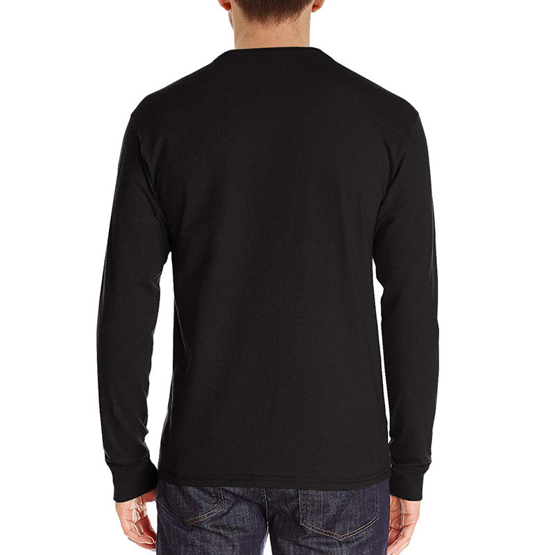 Herren Langarmshirt Bequem Rundhals Baumwolle