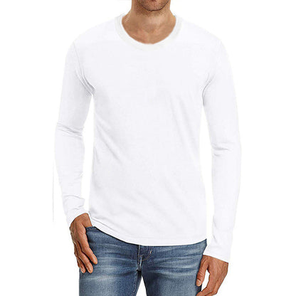 Herren Langarmshirt Bequem Rundhals Baumwolle