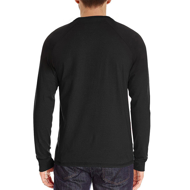 Herren Langarm-Shirt Knopf-Detail Fein-Stoff Modern
