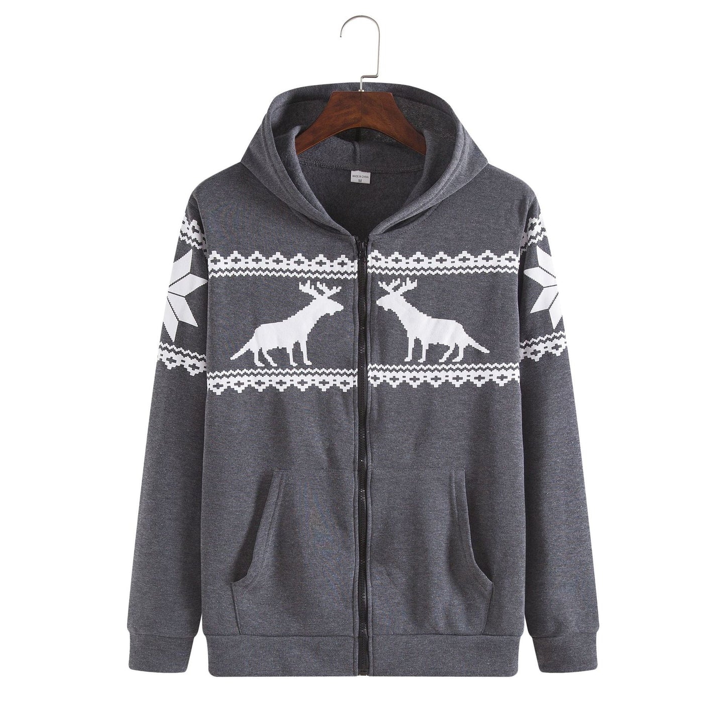 Herren Kapuzenjacke Weich Rentier Design Winter
