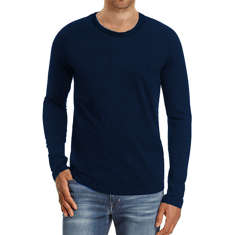 Herren Langarmshirt Bequem Rundhals Baumwolle