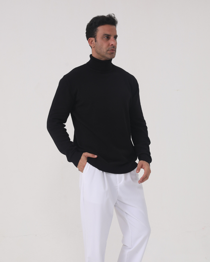 Herren Strickpullover Slim Fit Rollkragen Modern