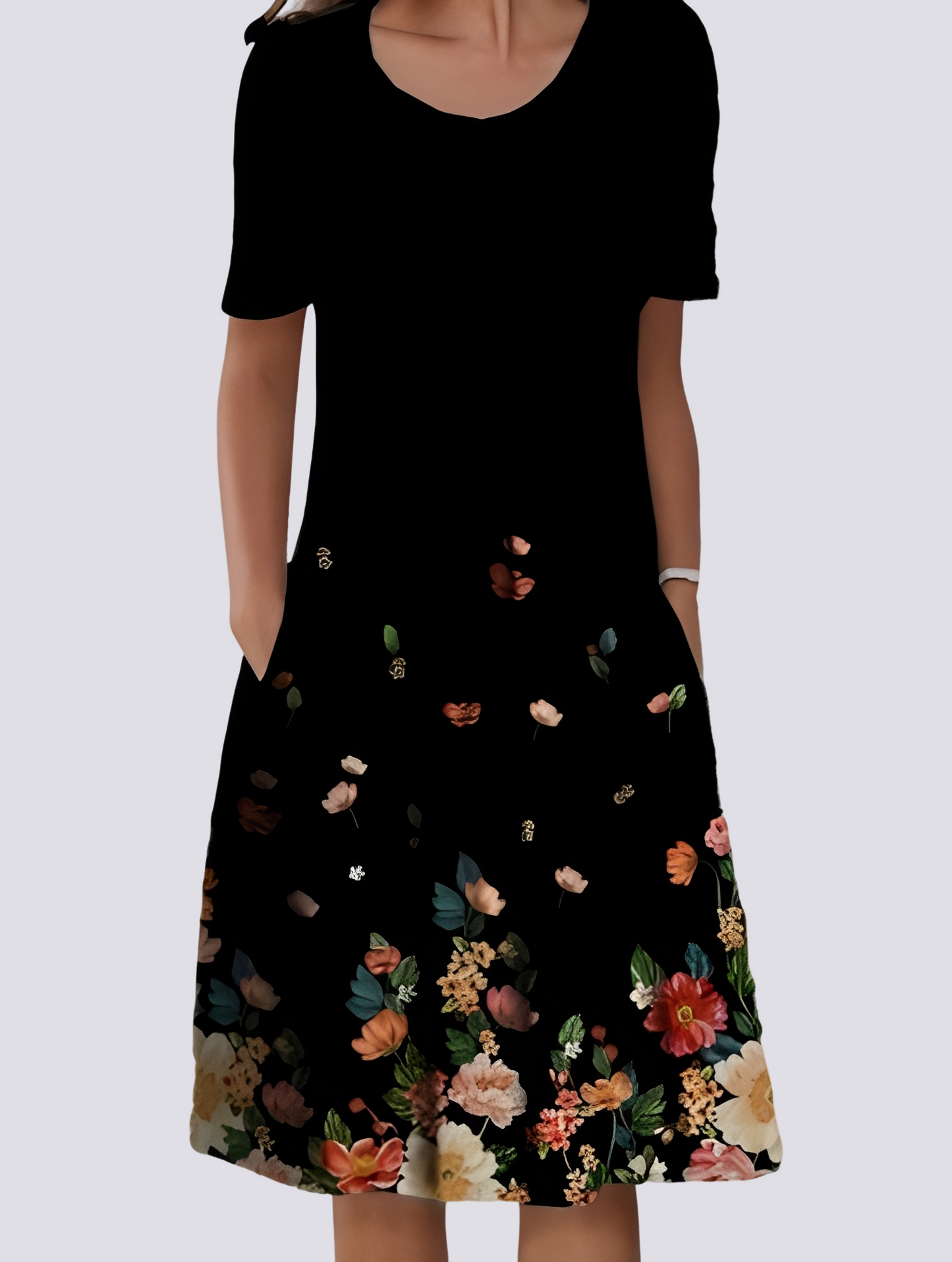 Kleid Damen Blumenmuster Sommerkleid Leicht