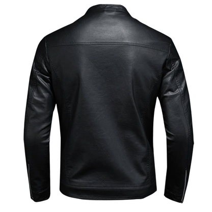 Leder Bikerjacke Herren Trendig Schwarz Ledermantel - BerlinGlamour