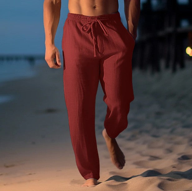 Modische Herren Leinenhose Sommer Slim