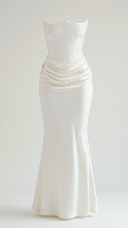 Elegantes Maxi Kleid Damen Hochzeitsgast Kleid Lang
