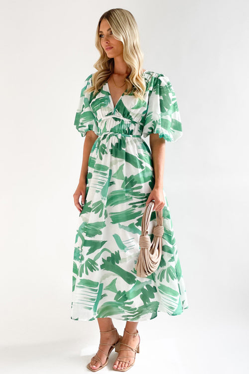 Langärmeliges Maxi-Kleid mit Liebe-Print