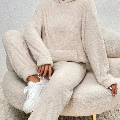 Damen Loungewear Set Frühling Cozy Kapuzen-Outfit