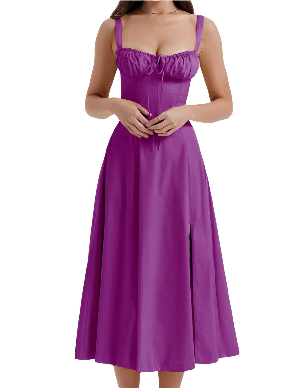 Midi-Kleid Damen Slim Fit Blumenmuster Sommerkleid