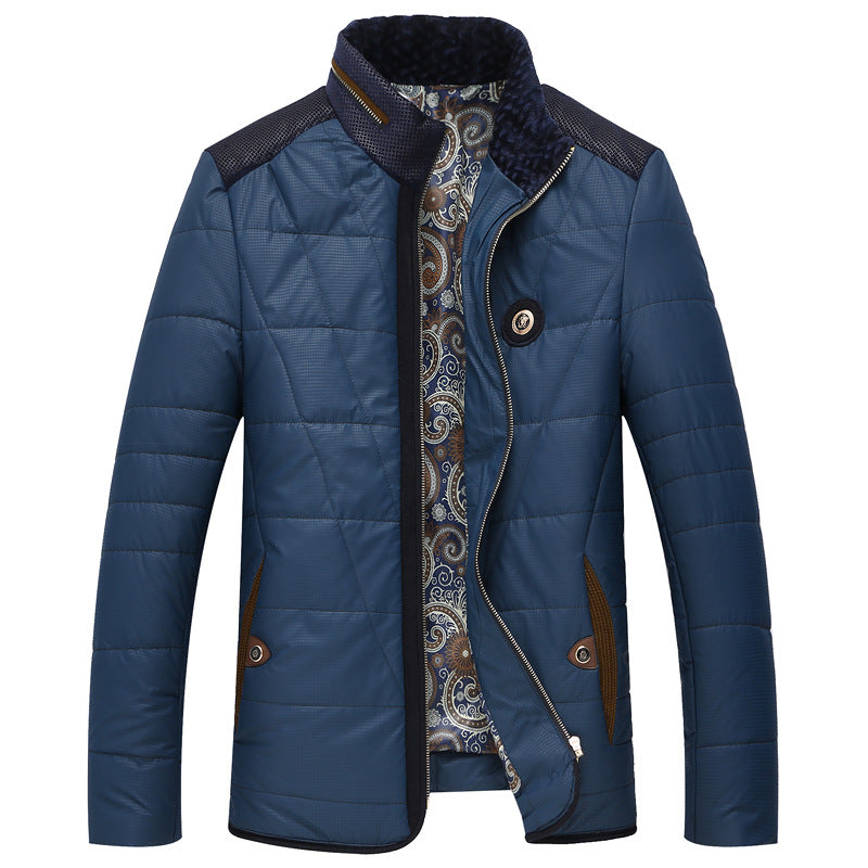 Herren Steppjacke Thermo Isolierjacke Stehkragen Warm
