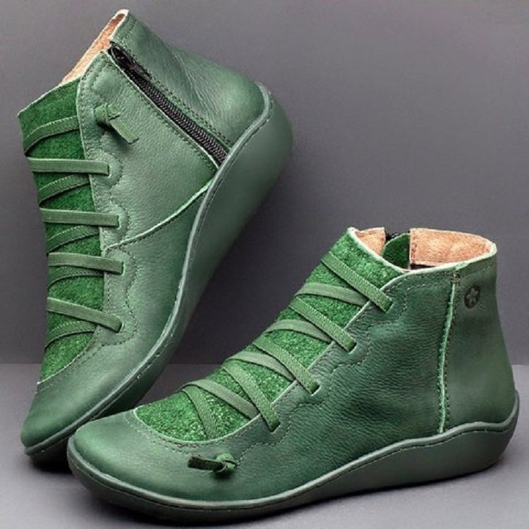 Damen Sneaker High-Top Leder Schwarz Reißverschluss