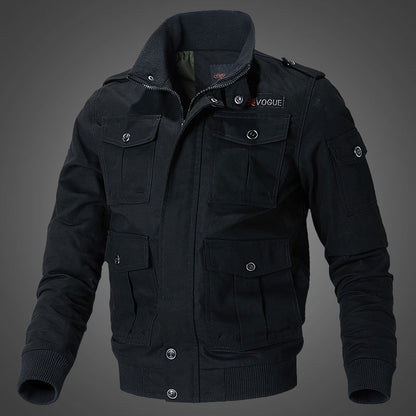 Herren Jacke Utility Stil Modern Schwarz