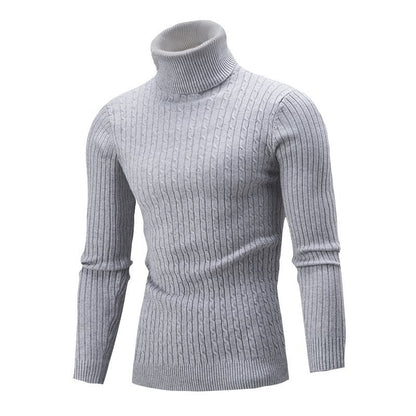 Herren Rollkragenpullover Fein Rippenstrick Bequem