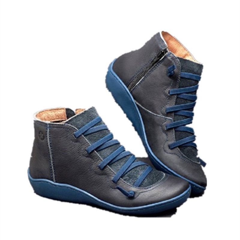 Damen Sneaker High-Top Leder Schwarz Reißverschluss