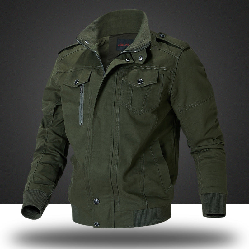 Herren Übergangsjacke Lässig Mit Taschen Stehkragen Modern