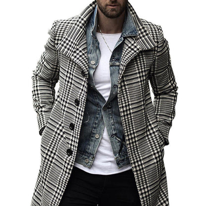Eleganter Herren Karomantel Modern Slim Fit