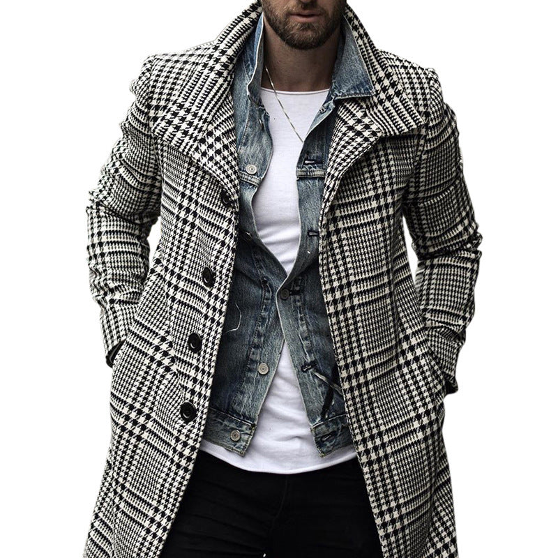 Herren Mantel Elegant Karo Modern Berlin Stil