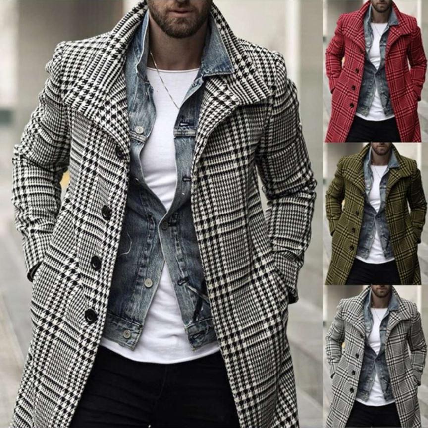 Herren Mantel Elegant Karo Modern Berlin Stil - BerlinGlamour