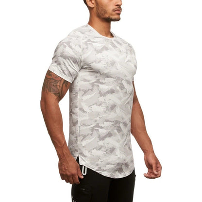 Herren Sport T-Shirt Atmungsaktiv Camouflage Design
