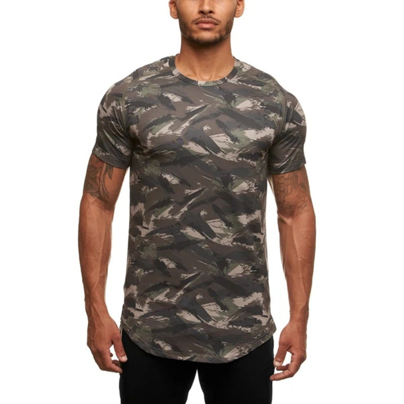 Herren Sport T-Shirt Atmungsaktiv Camouflage Design