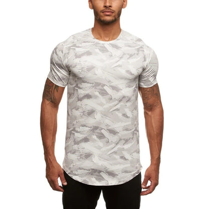 Herren Sport T-Shirt Atmungsaktiv Camouflage Design