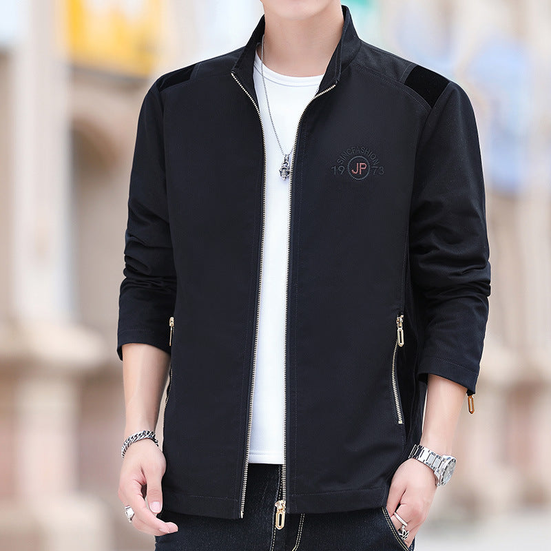 Herren Freizeitjacke Modern Schnitt Elegant Schwarz