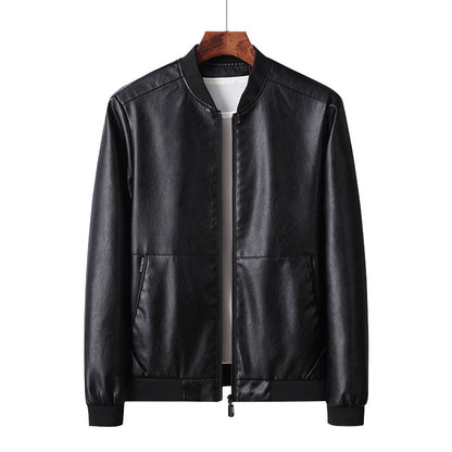 Herren Lederjacke Bomber Style Elastisch Modern