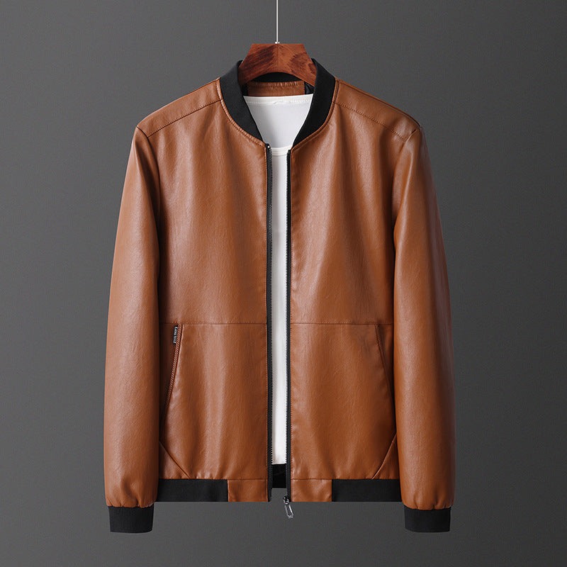 Herren Lederjacke Bomber Style Elastisch Modern - BerlinGlamour